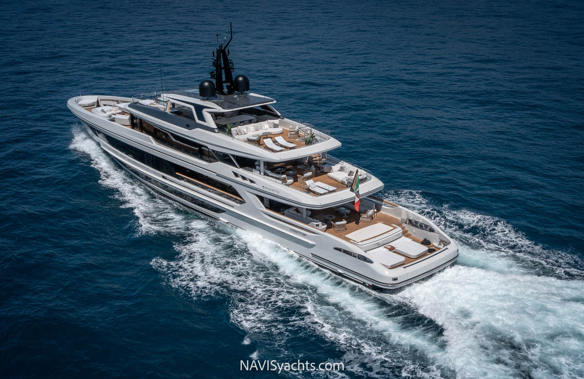 Baglietto CEO Diego Michele Deprati and CCO Fabio Ermetto presenting the OFFICINA BAGLIETTO project against the backdrop of the stunning Marina di Portofino.