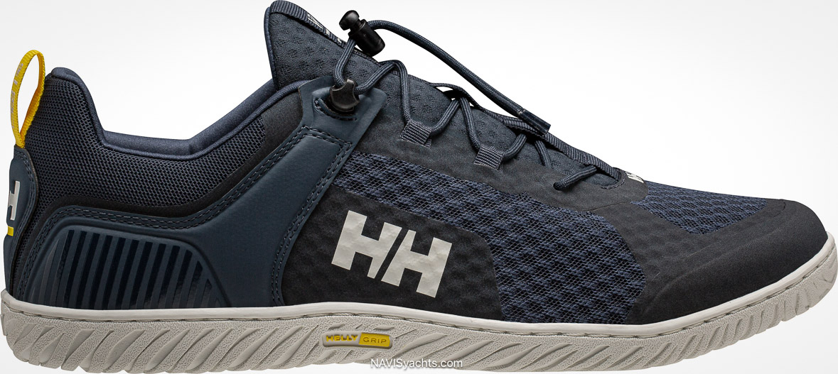 Helly Hansen HP Foil V2 Sailing Shoes offering grip and breathability on a wet yacht deck during winter sailing.