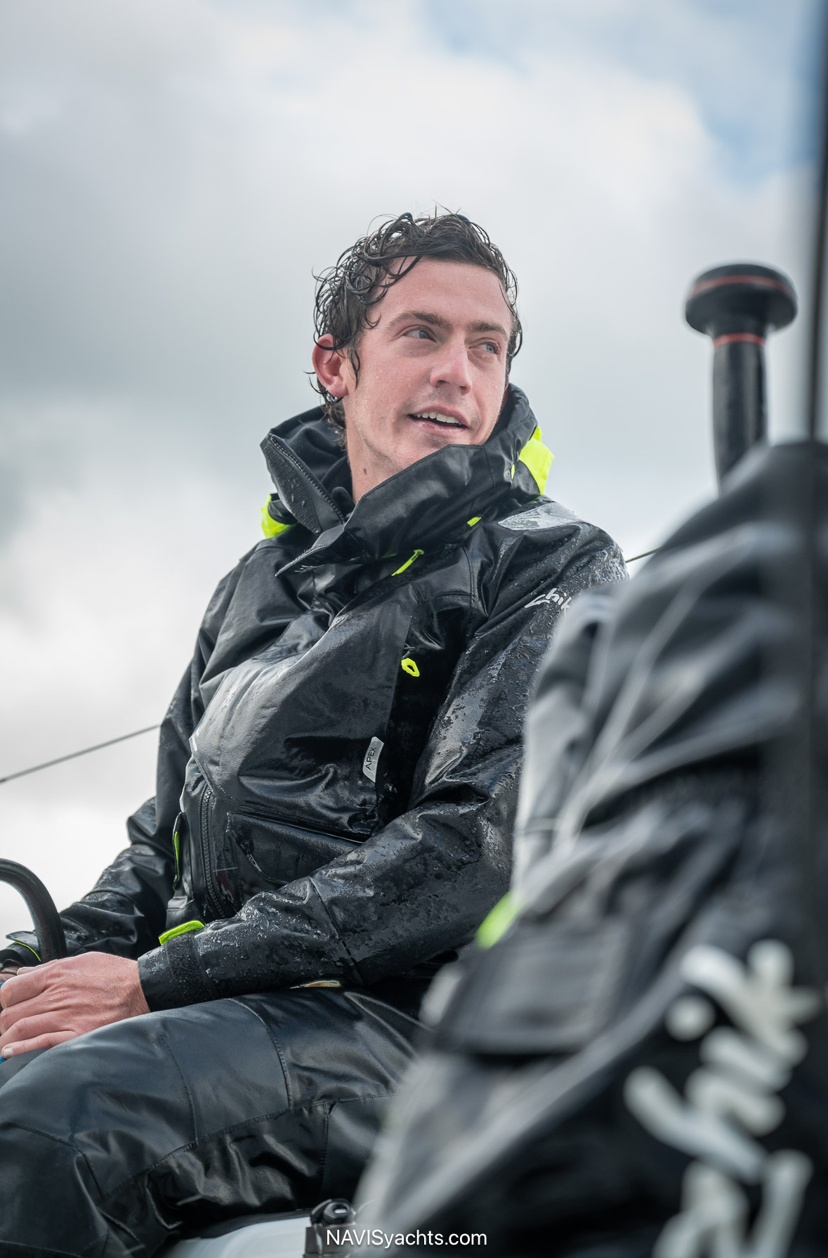 Zhik OFS700 Offshore Sailing Jacket in navy and black.