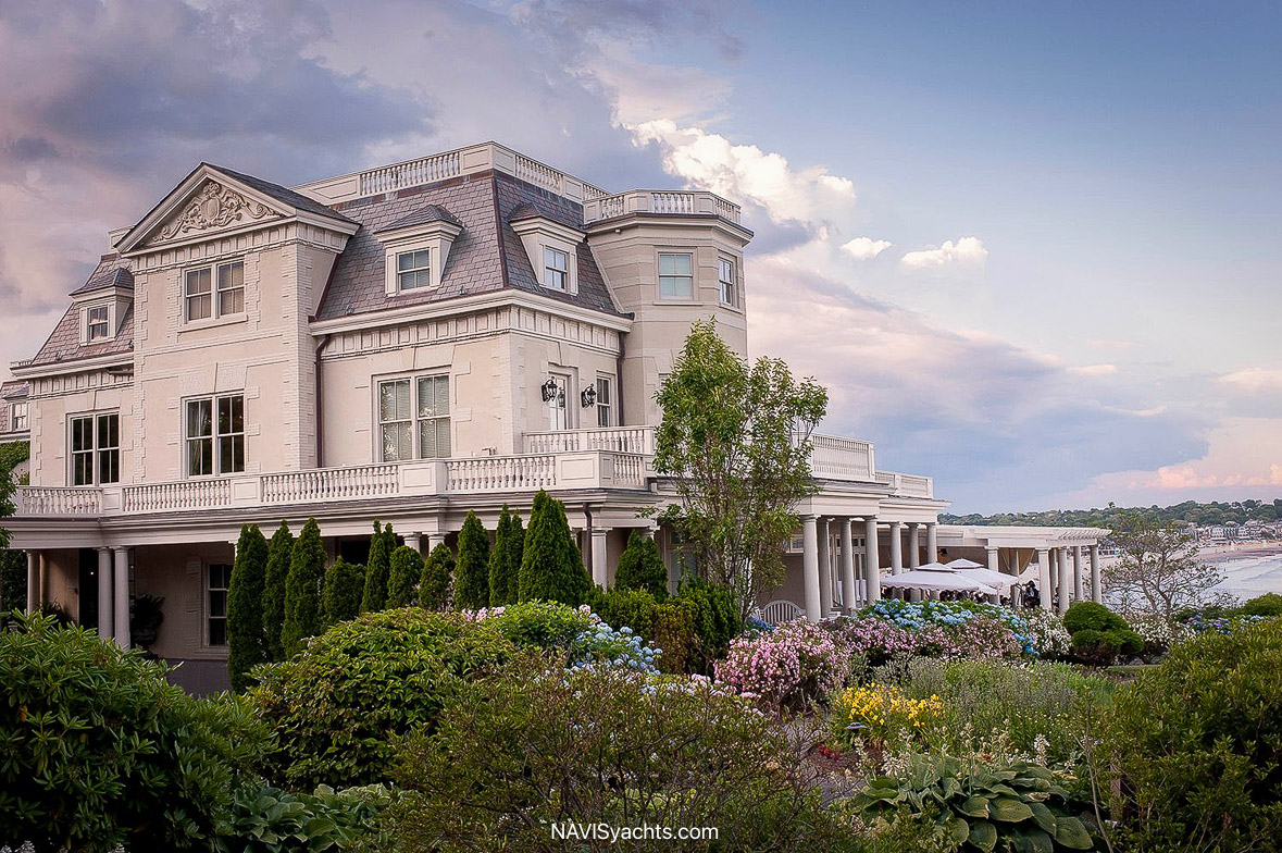 The Chanler at Cliff Walk, a historic boutique hotel perched along Newport’s iconic coastline, offering timeless elegance and ocean views.